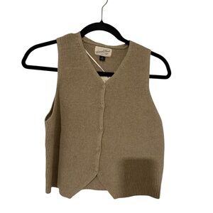 Universal Thread Taupe Knit Button Front Vest
